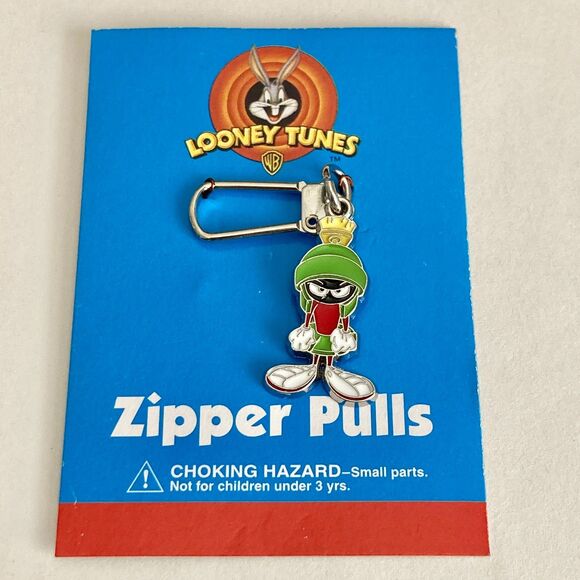 Vintage Marvin the Martian Zipper Pull Purse Bag Charm Warner Bros Looney Tunes - Picture 3 of 9